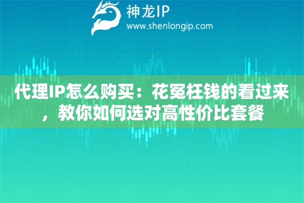 代理IP怎么购买:花冤枉钱的看过来,教你如何选对高性价比套餐 代理IP怎么购买:花冤枉钱的看过来,教你如何选对高性价比套餐