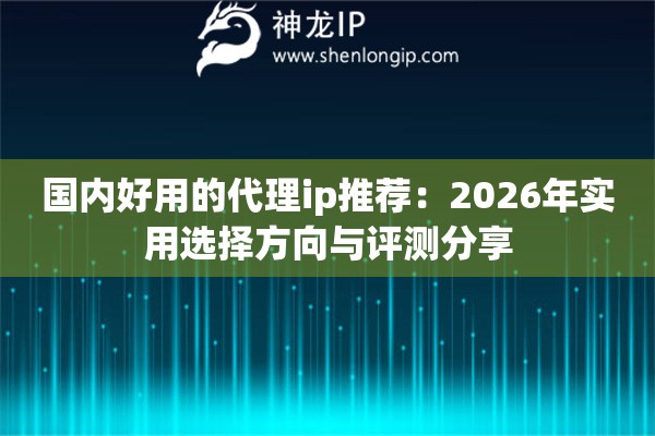 国内好用的代理ip推荐：2026年实用选择方向与评测分享