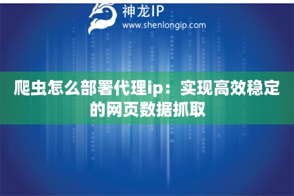 爬虫怎么部署代理ip：实现高效稳定的网页数据抓取
