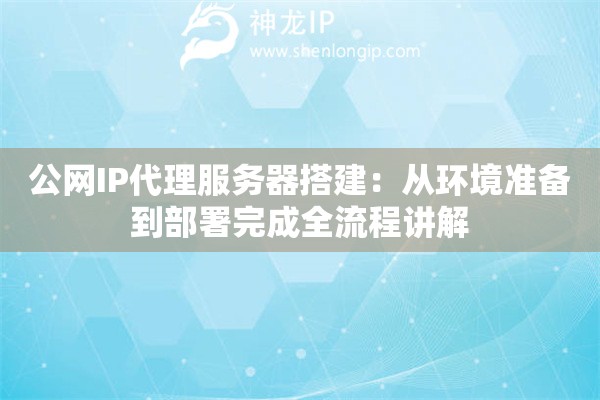 公网IP代理服务器搭建：从环境准备到部署完成全流程讲解