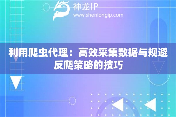 利用爬虫代理：高效采集数据与规避反爬策略的技巧
