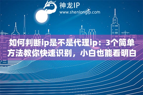 如何判断ip是不是代理ip：3个简单方法教你快速识别，小白也能看明白