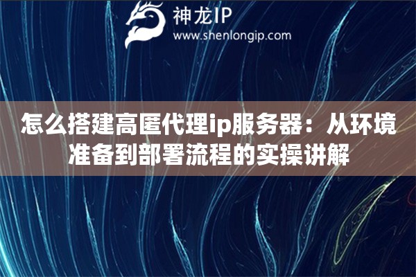 怎么搭建高匿代理ip服务器：从环境准备到部署流程的实操讲解