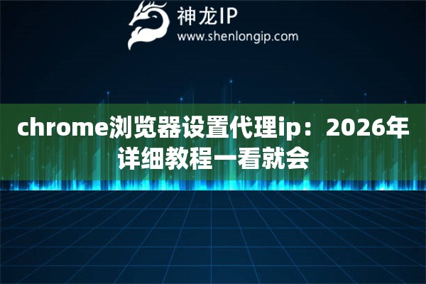 chrome浏览器设置代理ip：2026年详细教程一看就会