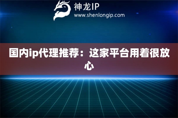 国内ip代理推荐：这家平台用着很放心