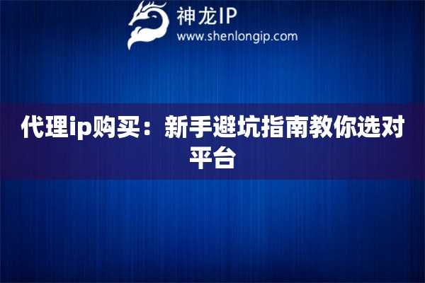 代理ip购买：新手避坑指南教你选对平台