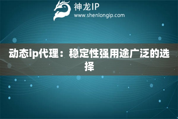 动态ip代理：稳定性强用途广泛的选择