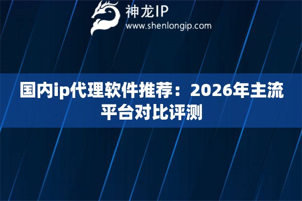 国内ip代理软件推荐：2026年主流平台对比评测