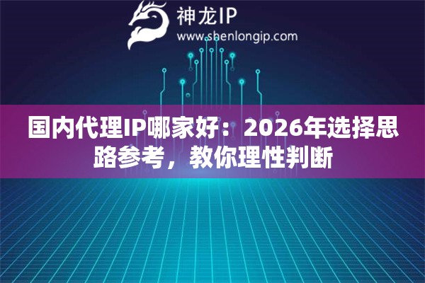 国内代理IP哪家好:2026年选择思路参考,教你理性判断 国内代理IP哪家好:2026年选择思路参考,教你理性判断