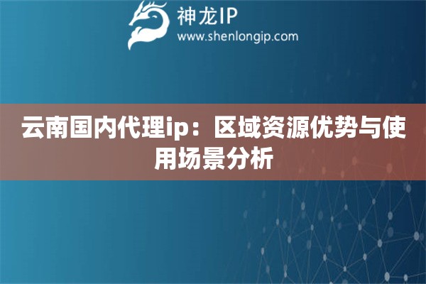 云南国内代理ip：区域资源优势与使用场景分析