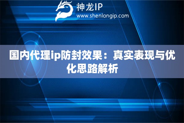国内代理ip防封效果：真实表现与优化思路解析