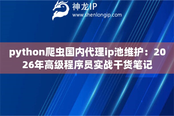 python爬虫国内代理ip池维护：2026年高级程序员实战干货笔记