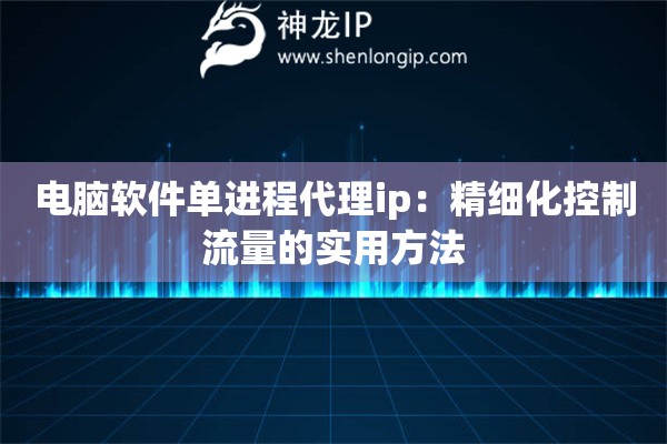 电脑软件单进程代理ip:精细化控制流量的实用方法 电脑软件单进程代理ip:精细化控制流量的实用方法