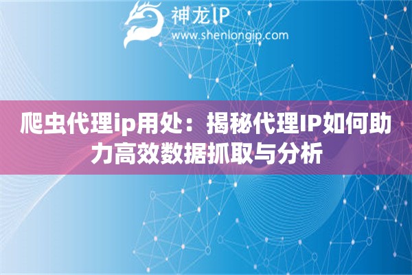 爬虫代理ip用处：揭秘代理IP如何助力高效数据抓取与分析