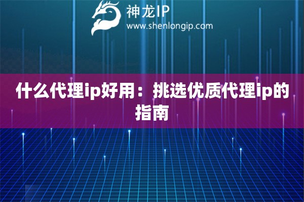 什么代理ip好用：挑选优质代理ip的指南