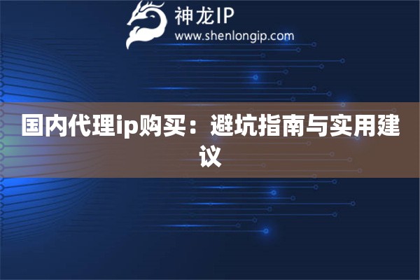 国内代理ip购买：避坑指南与实用建议