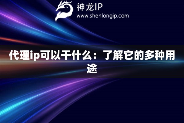代理ip可以干什么：了解它的多种用途