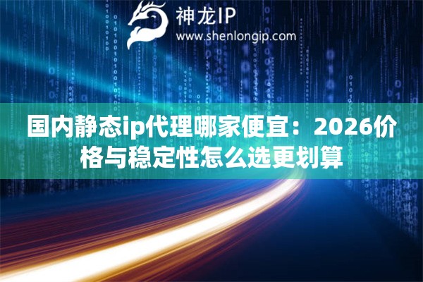 国内静态ip代理哪家便宜：2026价格与稳定性怎么选更划算