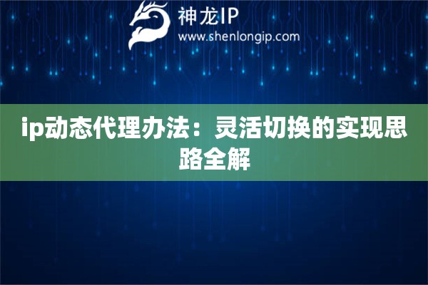 ip动态代理办法：灵活切换的实现思路全解