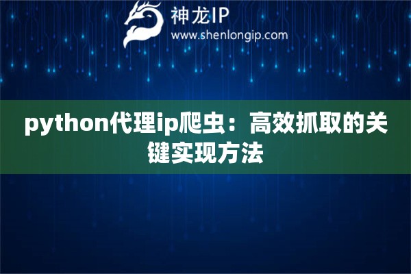 python代理ip爬虫：高效抓取的关键实现方法