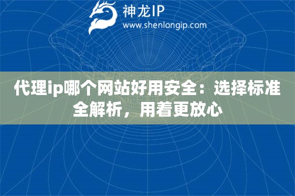 代理ip哪个网站好用安全：选择标准全解析，用着更放心