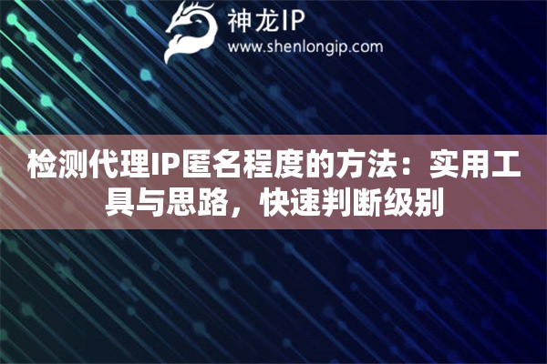 检测代理IP匿名程度的方法：实用工具与思路，快速判断级别