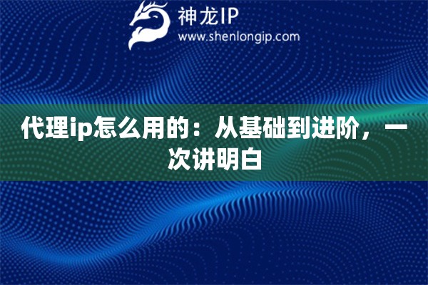 代理ip怎么用的：从基础到进阶，一次讲明白