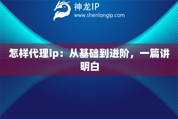 怎样代理ip：从基础到进阶，一篇讲明白