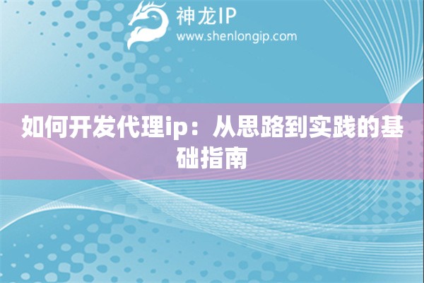 如何开发代理ip：从思路到实践的基础指南