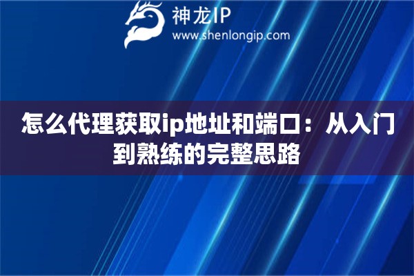 怎么代理获取ip地址和端口：从入门到熟练的完整思路