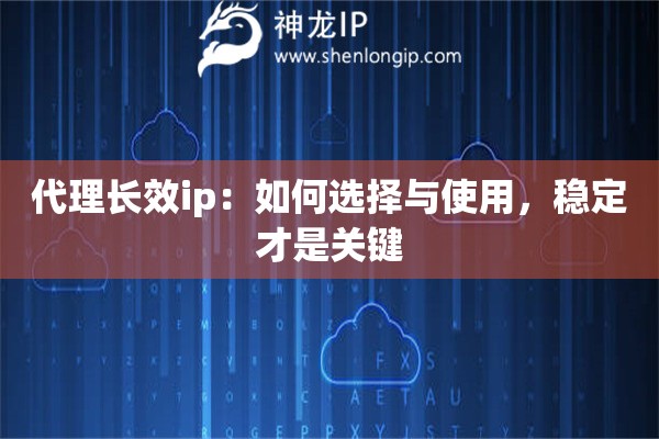 代理长效ip：如何选择与使用，稳定才是关键