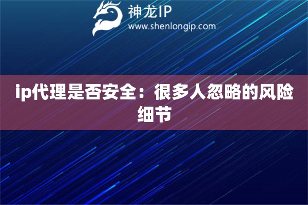 ip代理是否安全：很多人忽略的风险细节