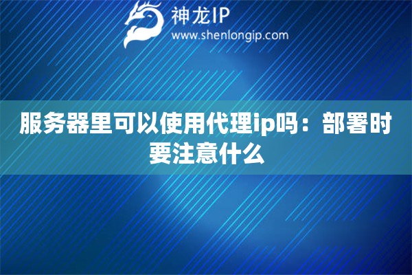服务器里可以使用代理ip吗：部署时要注意什么