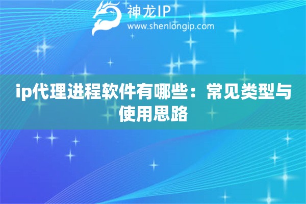 ip代理进程软件有哪些：常见类型与使用思路