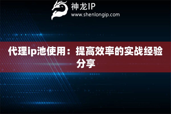 代理ip池使用：提高效率的实战经验分享