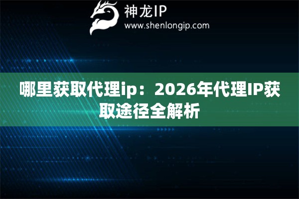 哪里获取代理ip：2026年代理IP获取途径全解析