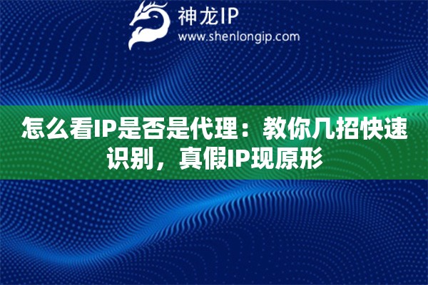 怎么看IP是否是代理：教你几招快速识别，真假IP现原形