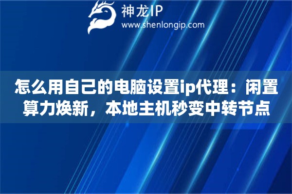 怎么用自己的电脑设置ip代理：闲置算力焕新，本地主机秒变中转节点