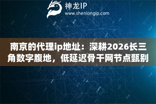 南京的代理ip地址：深耕2026长三角数字腹地，低延迟骨干网节点甄别
