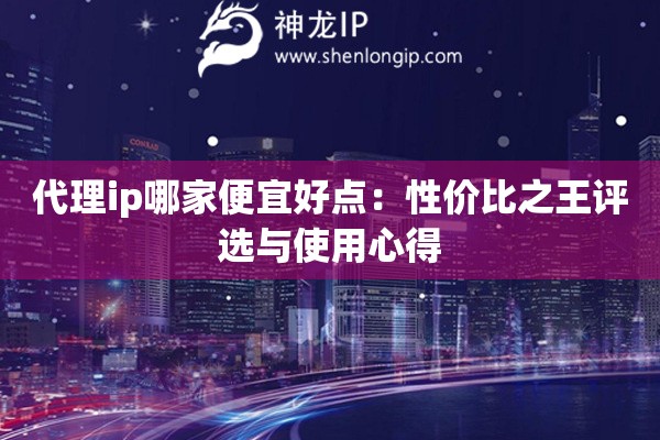 代理ip哪家便宜好点：性价比之王评选与使用心得