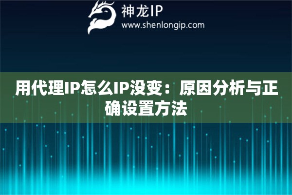 用代理IP怎么IP没变：原因分析与正确设置方法