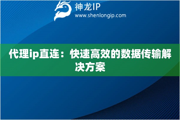 代理ip直连：快速高效的数据传输解决方案