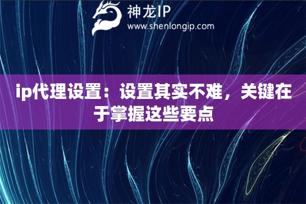ip代理设置：设置其实不难，关键在于掌握这些要点