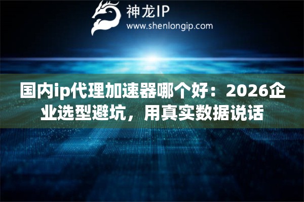 国内ip代理加速器哪个好:2026企业选型避坑,用真实数据说话 国内ip代理加速器哪个好:2026企业选型避坑,用真实数据说话