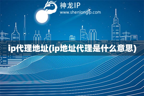 ip代理地址(ip地址代理是什么意思)