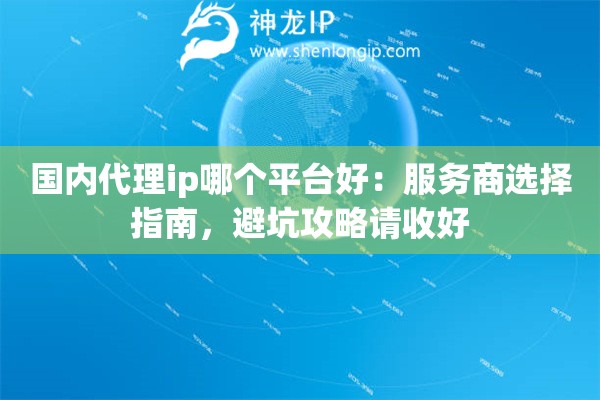 国内代理ip哪个平台好：服务商选择指南，避坑攻略请收好