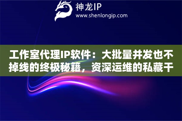 工作室代理IP软件：大批量并发也不掉线的终极秘籍，资深运维的私藏干货大放送