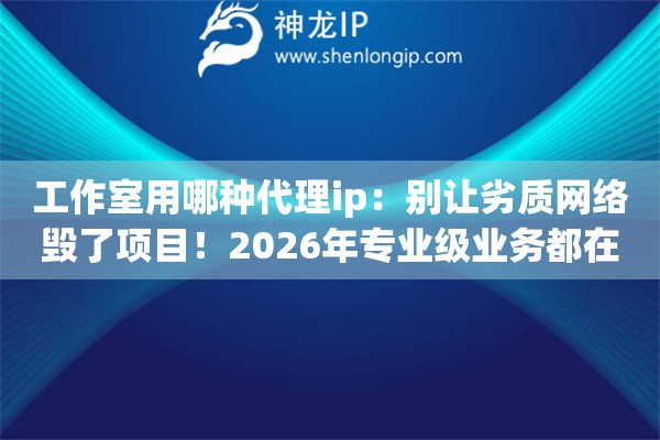 工作室用哪种代理ip：别让劣质网络毁了项目！2026年专业级业务都在追捧的防坑避雷指南
