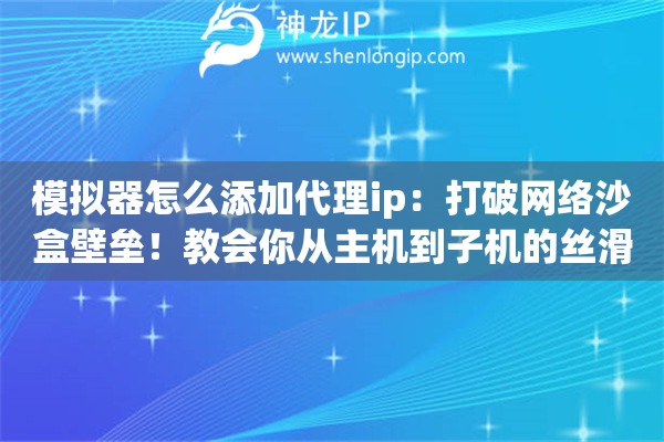 模拟器怎么添加代理ip：打破网络沙盒壁垒！教会你从主机到子机的丝滑网络穿透