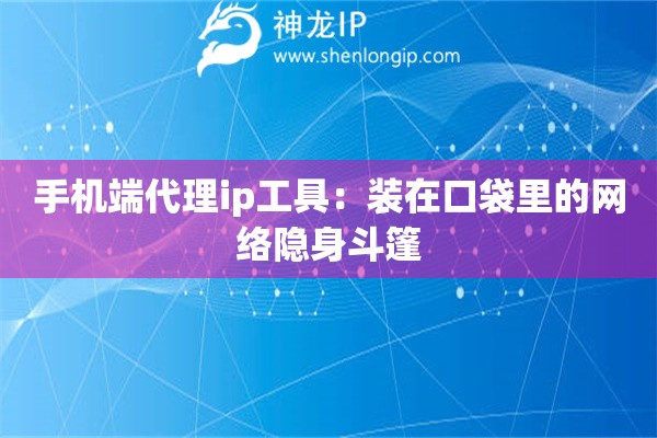 手机端代理ip工具：装在口袋里的网络隐身斗篷